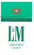 L&M Menthol Lights Cigarettes pack