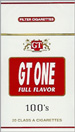 GT ONE FULL FLAVOR BOX 100 Cigarettes pack
