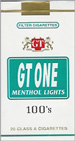 GT ONE MENTHOL LIGHT SOFT 100 Cigarettes pack
