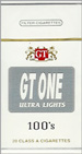 GT ONE ULTRA LIGHT BOX 100 Cigarettes pack