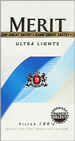 MERIT ULTRA LIGHT BOX 100 Cigarettes pack